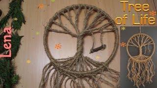 Jute Traumfänger basteln  Lebensbaum machen  Jute Dreamcatcher Tree of Life DIY  Подвеска Дерево