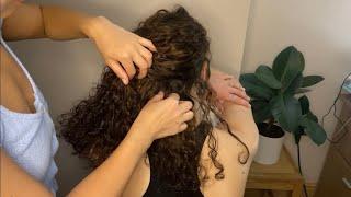 ASMR gentle curly hair play/baby hair&skin scratching with micro-attention tool(No talking)