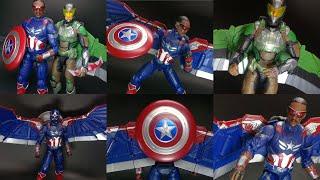 New Marvel Legends Captain America Brave New & Falcon action figures in hand images by sb Toyz