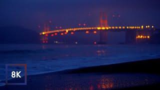 8k Morning Ocean Sounds at Baker Beach, San Francisco, California for Sleep and Study | ASMR