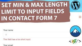 How to Set Minimum & Maximum Character Length Limit For Contact Form 7 Input Fields in WordPress