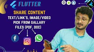 Flutter Share Content like Text, Url, Image, video & Document files using share plus package