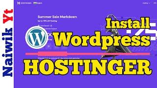 How to install wordpress in Hostinger