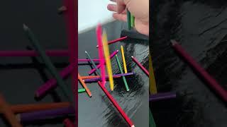 asmr sound dropping colored pencil ️ #satisfying #shorts ️