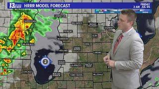 13 ON YOUR SIDE Forecast: Scattered showers, hot & humid Friday