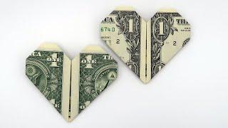 How To Make A Dollar Origami Heart With A 1$ Bill