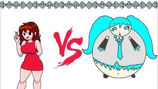 CUTE GIRLFRIEND VS FAT HATSUNE MIKU | FNF Animation