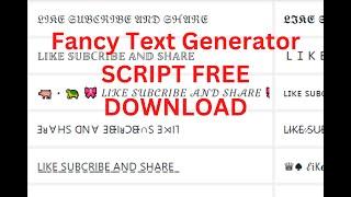 Create Tool Base Website Fancy Font Generator script Download For Blogger (100% Working)