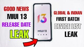 GOOD NEWS - GLOBAL & INDIAN MIUI 13.0.0.1 UPDATE FIRST BATCH LIST HERE | MIUI 13 RELEASE DATE LEAK