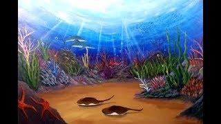 Life Underwater - Coral Reef Seascape Acrylic Painting Tutorial