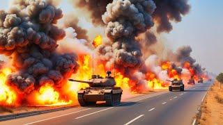 just happened! 37 German Leopard 2A6 tanks destroyed by Russian troops on the border