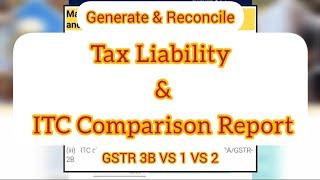 Check Important Tax Liabilities & ITC Comparison Report on GST Portal! |GSTR 3B VS 1 VS 2B Returns |