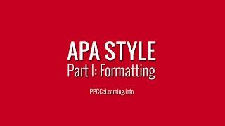 APA Style | Part 1: Formatting