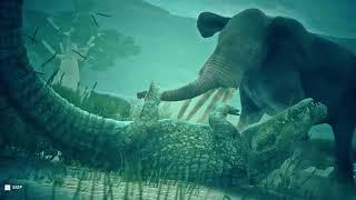 Miocene Elephant Kill  Thorbjarnarson's Crocodile
