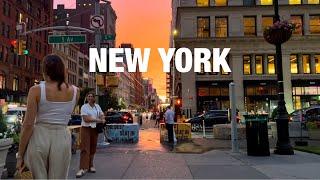 New York City Sunset Walk 2024 - Manhattan 4K NYC Walk - Union Square to Herald Square via Broadway