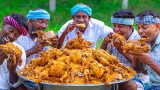 FULL CHICKEN BIRYANI | Whole Chicken Biryani Cooking & Eating in Village | Arabian Biryani Recipe