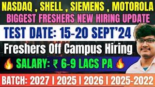 Nasdaq, Shell, Siemens, Motorola Biggest Hiring | OFF Campus Drive | 2027-2022 Batch | Freshers Jobs