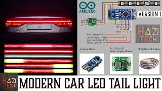 DIY Modern LED Car Tail Light With Dynamic Indicators and DRL | Audi Style | Arduino