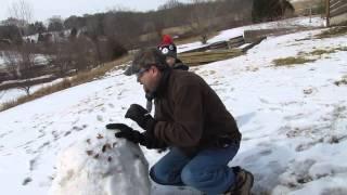 Big snowball rolling down hill