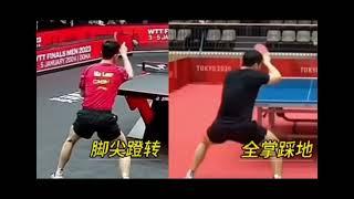 Fan Zhendong  and Ma Long the biomechanical differences in the forehand topspin.