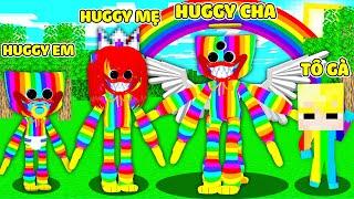 TÔ GÀ EM BÉ ĐƯỢC GIA ĐÌNH HUGGY WUGGY CẦU VỒNG NHẬN NUÔI TRONG MINECRAFT*HUGGY WUGGY RAINBOW