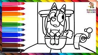 Dibuja y Colorea A Bingo En El Baño  Dibujos Para Niños