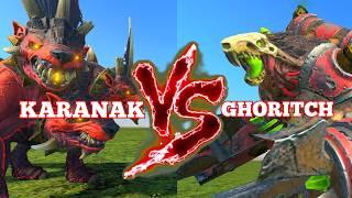 Karanak VS Ghoritch. Total War Warhammer 3