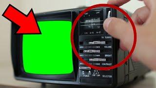 Old TV with Green screen - Old TV with Chroma key no Copyright