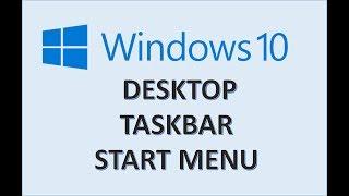 Windows 10 - Taskbar Desktop Start Menu - How to Change and Customize Toolbar in Microsoft Computer