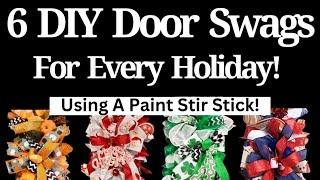 DIY DOOR SWAG WREATHS FOR EVERY HOLIDAY - STEP BY STEP TUTORIAL | Paint Stir Stick Method