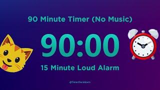 90 minute Timer Countdown (No Music) with Loud Alarm