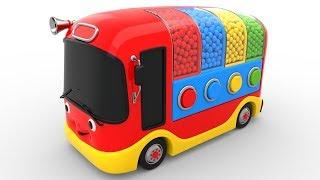 Colors for Children with Bus Transporter Toy Color Balls