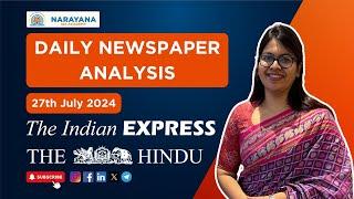 UPSC Daily Newspaper Analysis 27-July-24 | Current Affairs for Civil Services Prelims & Mains