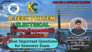 Power Generation Economics [Important Questions] 100% Common // Mr. Soumyadip Roy // Knowledge Cell.