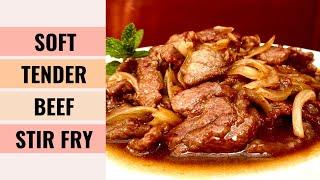 SOFT TENDER Beef With Onions Stir Fry | Cheap Cut | Aunty Mary Cooks 