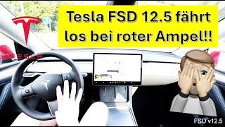 Tesla FSD 12.5 (Supervised) fährt bei roter Ampel los! ‍️