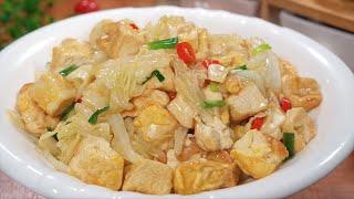 Restaurant cabbage tofu how to do delicious, in fact, the trick is very simple, tofu flavor