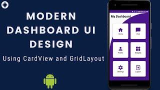 Modern Dashboard UI Design Android Studio Tutorial | Cardview Android Studio | Grid layout Android