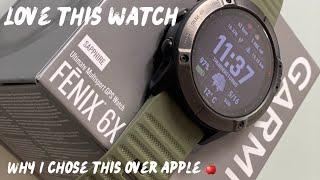 GARMIN FENIX 6X PRO SAPPHIRE (why I chose this over Apple Watch 6 & COROS apex) #garminfenix6 #apple