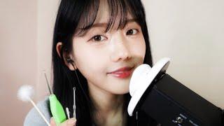 ASMR Japanese 眠くなる囁き声で雑談と優しい耳かき 양쪽귀에 간지러운 속삭임과 귀청소Ear Attention & Cleaning for Sleep