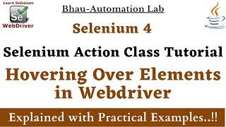 selenium action class tutorial part-1 | hovering over elements in WebDriver | automation testing