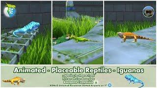 Bakies The Sims 4 Custom Content: Animated - Placeable Reptiles - Iguanas + Crashed Airplane