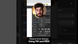 Using vw, rem - responsive design