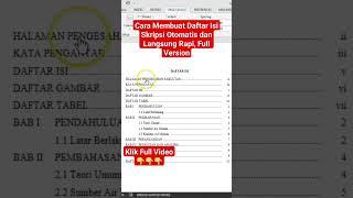 Cara Membuat Daftar Isi Skripsi Otomatis di Word Langsung Rapi