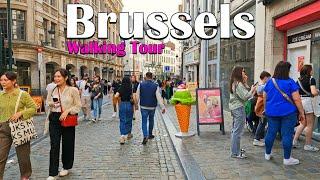 Brussels, Belgium  - Walking Tour 4K - Walk in Brussels - May 2024