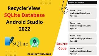 RecyclerView with SQLite Database|Populate RecyclerView with SQLite Database|2022|Source Code