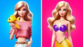 Barbie to Golden Mermaid  Ultimate Glow-Up Makeover! ‍️