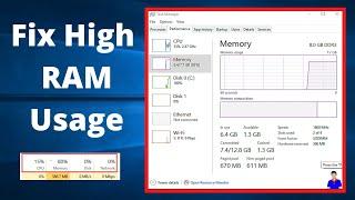 How To Fix High Memory Usage | Solve High Ram Usage In Windows 10