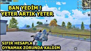 BAN YEDİM ! YETER ARTIK YETER ! SIFIR HESAPLA OYNAMAK ZORUNDA KALDIM SOLO VS SQUAD PUBG MOBİLE