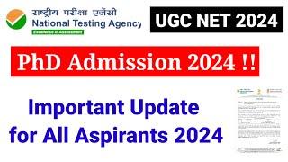 Big Update on PhD Admission 2024 | UGC NET Exam 2024 | DU PhD Admission 2024 Notice | UGC NET MENTOR